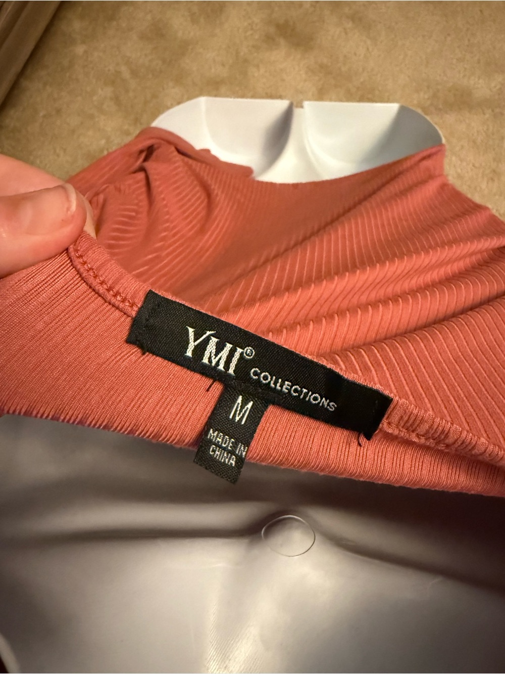 YMI Ribbed Tie-Front Two-Piece Crop Top Set - Rust - Picture 3 of 5